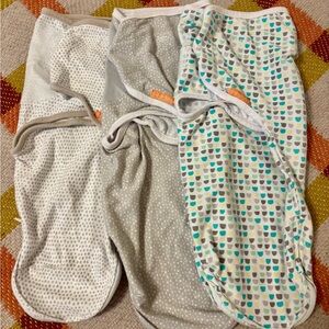 SwaddleMe Baby Swaddles Set of 3 - Gray, White, and teal design